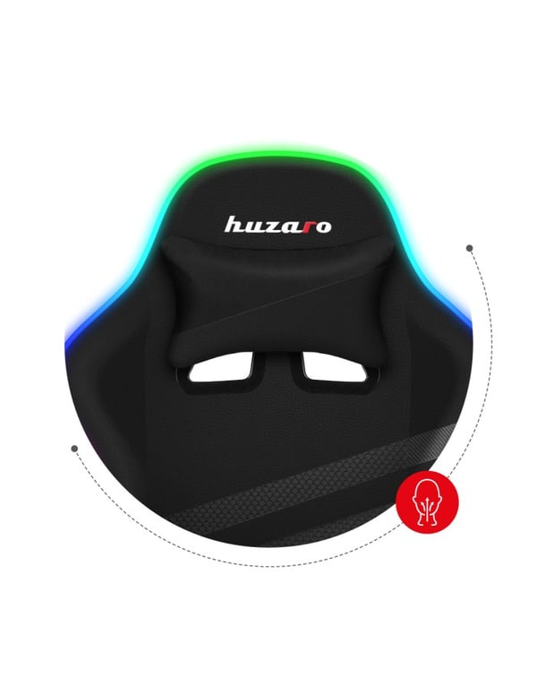 Huzaro FORCE 4.4 RGB PC gamingstol Spand (vugge) sæde Sort