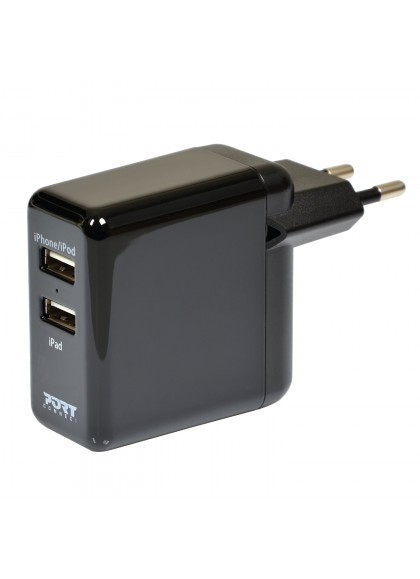 Miniatyrbillede 3 af 7: Port Designs 900044 oplader til mobil enhed Universel Sort Vekselstrøm, Cigartænder, USB Automatisk, Indendørs