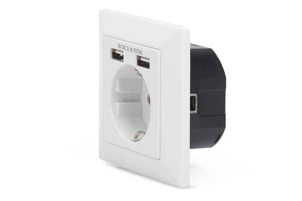 Pikkukuva 5 / 6: Digitus DA-70613 pistorasia 2x USB Valkoinen