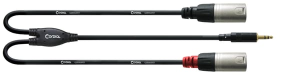 Cordial CFY 3 WMM-LONG lydkabel 3 m 3.5mm 2 x XLR (3-pin) Sort, Sølv