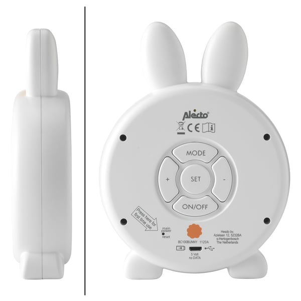 Alecto BC100BUNNY vækkeur Digital alarmur Hvid