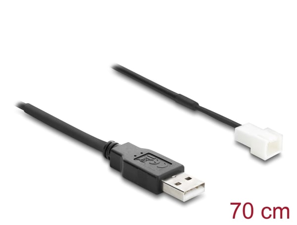 Miniatyrbild 1 av 2: DeLOCK 91229 strömkablar Svart 0,7 m USB A Molex (3-pin)