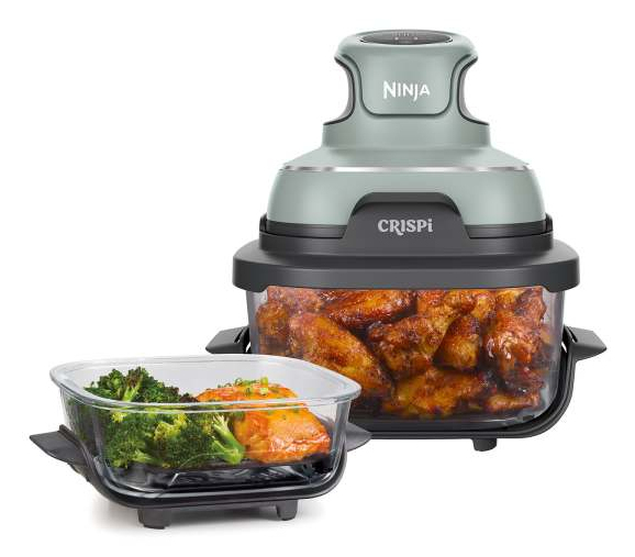 Miniatyrbild 1 av 7: Ninja CRISPi Single 3,8 l 1700 W Varmluftsfritös Grön, Grå, Transparent