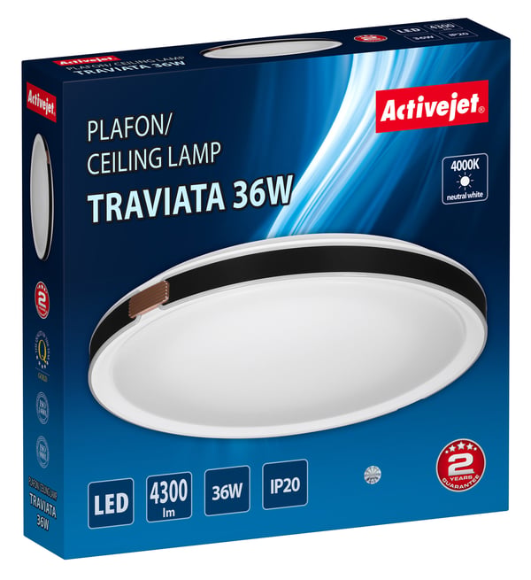 Activejet AJE-TRAVIATA 36W taklampor Glödlampan/-lamporna kan inte bytas ut LED