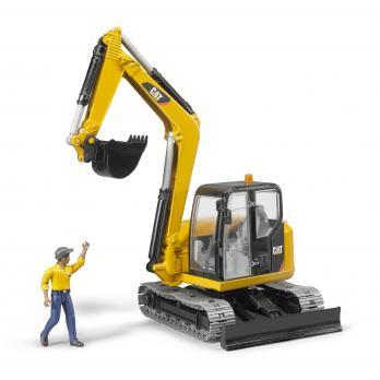 Miniatyrbillede 5 af 7: BRUDER Cat Mini Excavator with worker