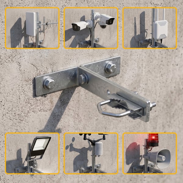 Extralink KK200 | Mast holder | 200mm, med cybants M8, stål, galvaniseret