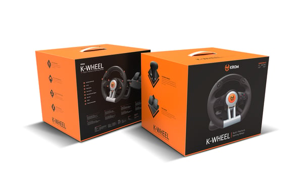 Miniatyrbild 4 av 8: Krom K-Wheel Svart USB Ratt + Pedaler Analog / Digital PlayStation 4, Playstation, Playstation 3, Xbox One