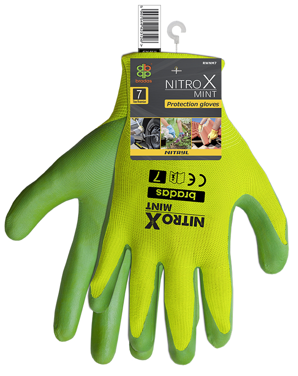 Miniatyrbillede 2 af 2: Bradas RWNM8 rengøringshandske Polyester Grøn Unisex