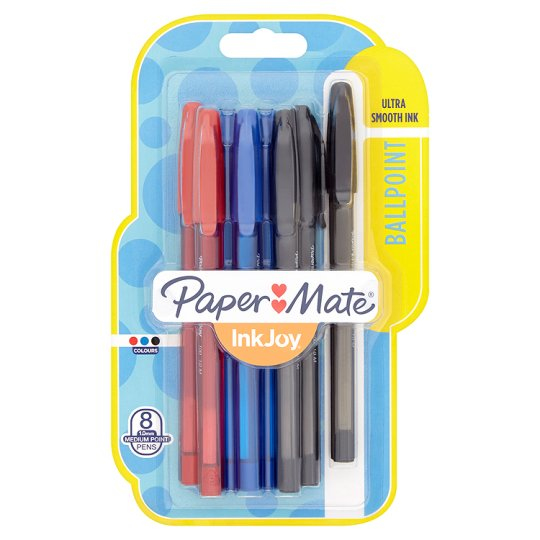 Miniatyrbillede 1 af 4: Papermate InkJoy 100 ST Sort, Blå, Rød Kuglepen Mellem 8 stk