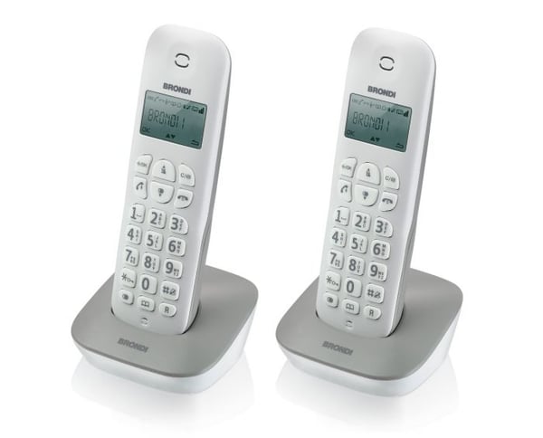 Brondi Gala Twin DECT-puhelin Soittajan tunnistus Harmaa, Valkoinen