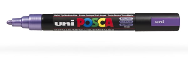 Miniatyrbillede 1 af 2: POSCA PC5M VTM speedmarker 1 stk Fin spids Metallisk violet