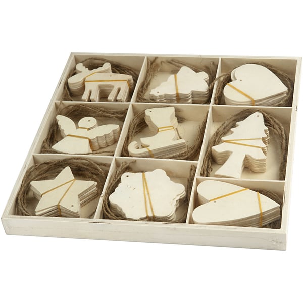 Miniatyrbillede 2 af 4: Creativ Company 56742 julepynt Kugle, juleornament Træ 9 stk