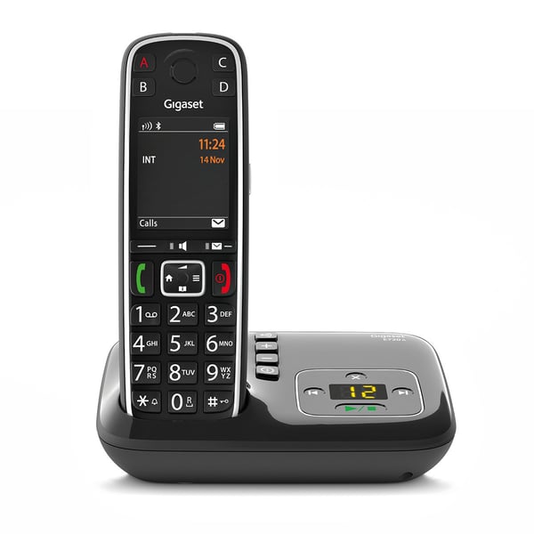 Miniatyrbillede 1 af 7: Gigaset E720A Analog/DECT-telefon Nummervisning Sort