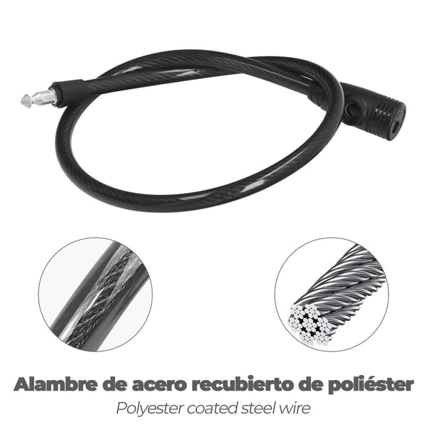 Miniatyrbild 5 av 5: Wolfpack Cable Bicicleta Con Llave 12 mm. x 80 cm.