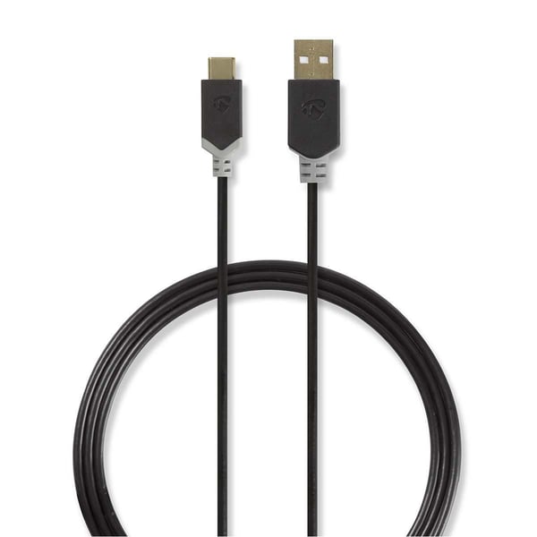 Miniatyrbillede 1 af 2: Nedis CCBW60600AT10 USB-kabel USB 2.0 1 m USB C USB A 0,48 Gbit/sek. Anthracit