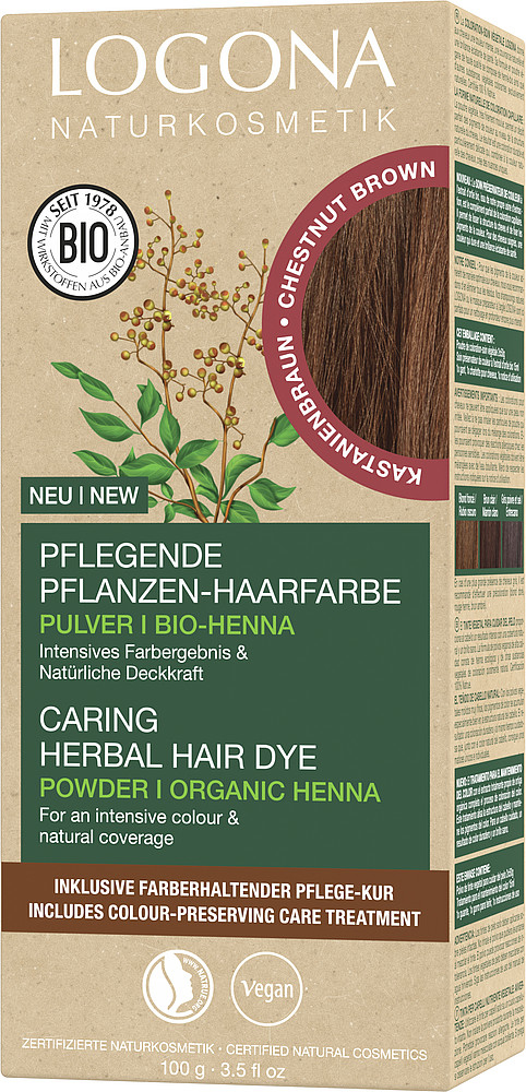 LOGONA Herbal Hair Dye hårfarve Brun 100 g