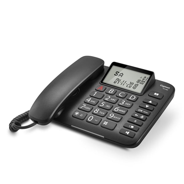 Gigaset DL380 Analog telefon Nummervisning Sort