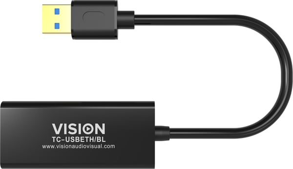 Vision TC-USBETH/BL - Verkkosovitin - USB 2.0