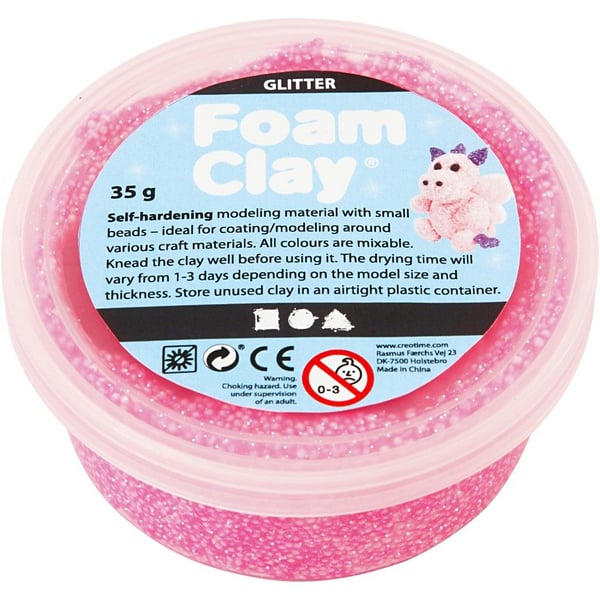 Miniatyrbild 1 av 3: Creativ Company Foam Clay Modellera 35 g Rosa 1 styck