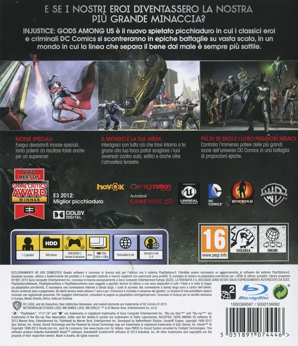 Miniatyrbillede 2 af 2: Warner Bros Injustice: Gods Among Us (Ps3) Standard Italiensk PlayStation 3
