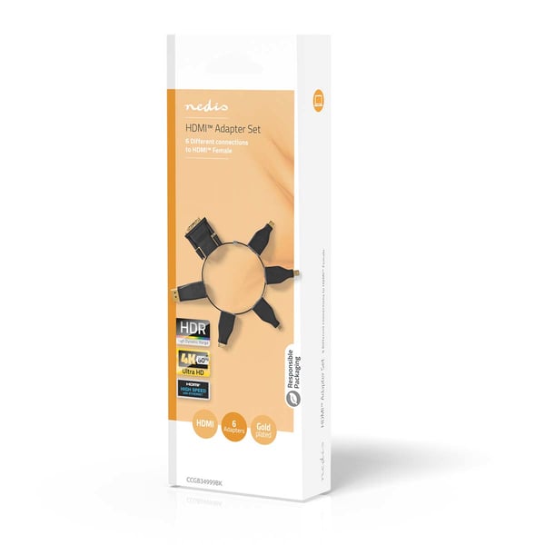 Nedis CCGB34999BK kaapelin sukupuolenvaihtaja DVI HDMI Musta