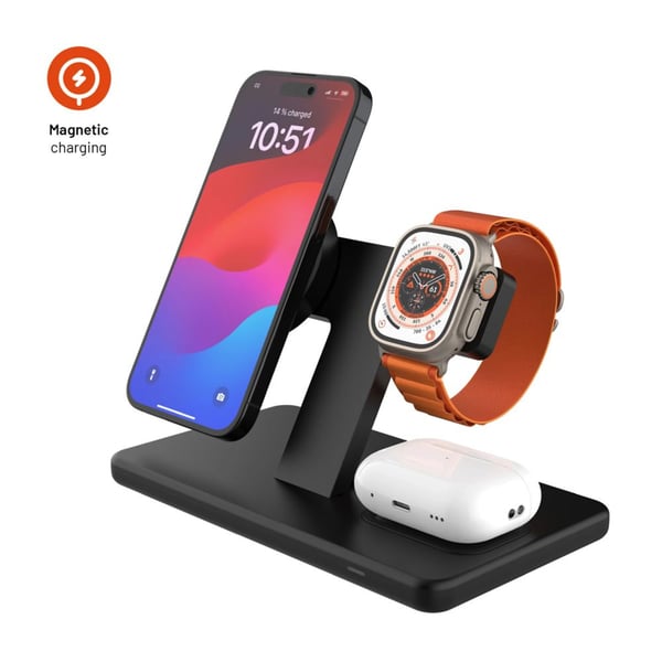 Miniatyrbillede 1 af 12: FIXED FIXMPOS-BK oplader til mobil enhed Smartphone, SmartWatch, Hovedtelefoner Hvid USB Trådløs opladning Hurtig opladning Indendørs