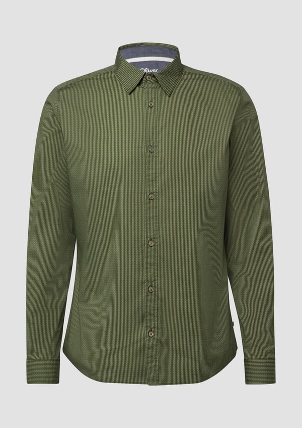 s.Oliver 2169878.79A0.XL skjorte & top Point collar Langærmet Bomuld, Elastin