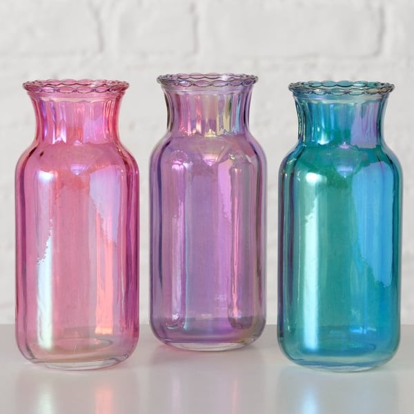 Boltze 2074833 vase Glas Lyserød, Lilla, Turkis