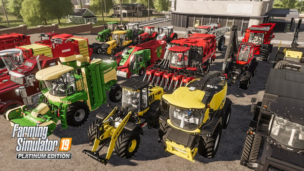 Focus Entertainment Farming Simulator 19 - Édition Platinum Platina Saksa, Englanti, Yksinkertaistettu kiina, Korea, Espanja, Ranska, Unkari, Italia, Japani, Hollanti, Puola, Portugali, Romania, Venäjä, Tšekki, Turkki PC