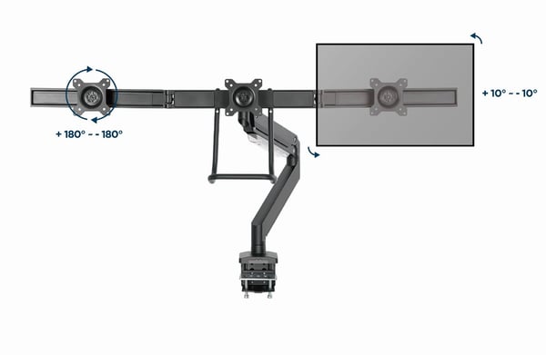 Pikkukuva 7 / 15: Gembird MA-DA3-03 monitorin kiinnike ja jalusta 68,6 cm (27") Vastaanotto Musta