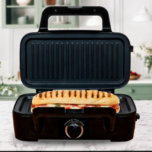 Little Balance Speed'n Mixt sandwichtoaster 1200 W Sort, Sølv