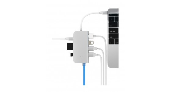 LMP 14368 kannettavien tietokoneiden telakka ja porttitoistin USB 3.2 Gen 1 (3.1 Gen 1) Type-C Hopea, Valkoinen