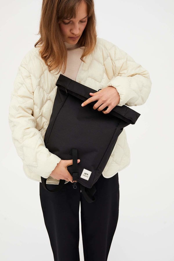 Lefrik Roll Mini rygsæk Fritidsrygsæk Sort Polyester, Termoplastisk elastomer (TPE)