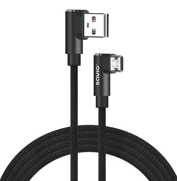 Savio CL-162 USB-kablar 2 m Micro-USB A USB A 0,48 Gbit/s Svart