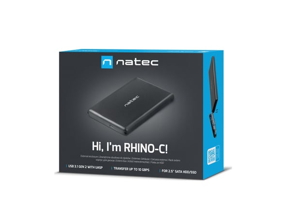 NATEC RHINO-C HDD/SSD kabinet Sort 2.5"