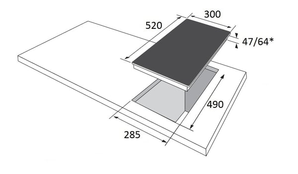 Amica KMC 13281-3 C kogeplade Sort Indbygget 30 cm Keramisk 2 zone(s)