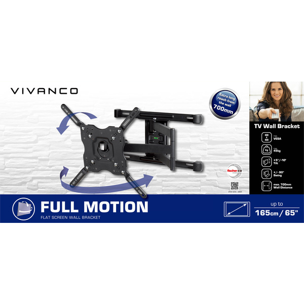 Miniatyrbillede 2 af 2: Vivanco 38004 BFMO 6640 165,1 cm (65") Sort