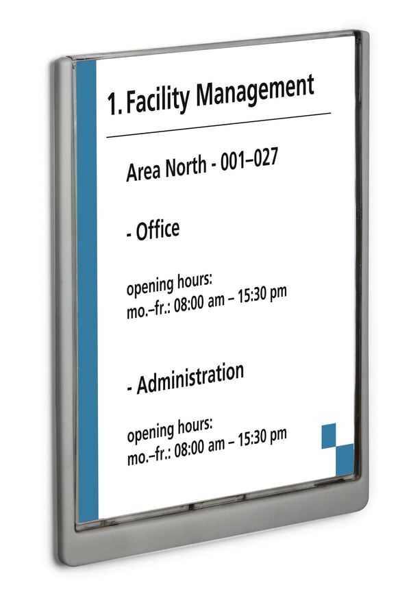 Durable 486737 skilteholder & informationsstativ A4 Plast Grafit
