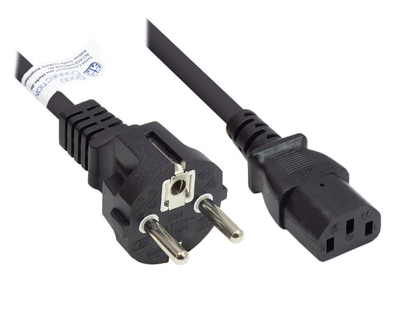 Alcasa P0030-S010 virtajohto Musta 1 m Virtapistoke tyyppi E+F C13 liitin