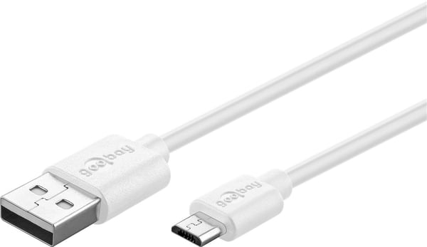 Miniatyrbillede 4 af 8: Goobay 38666 USB-kabel USB 2.0 2 m USB A Micro-USB B 0,48 Gbit/sek. Hvid