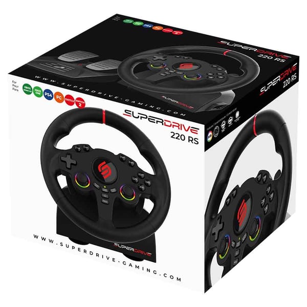 Miniatyrbillede 7 af 8: Subsonic Superdrive 220 RS Sort USB Rat + Pedaler Nintendo Switch, PC, PlayStation 4, Xbox One, Xbox Series S, Xbox Series X