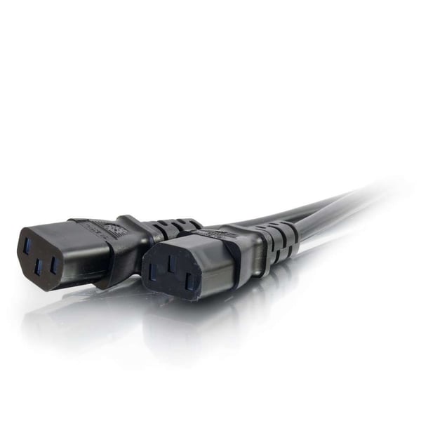 Miniatyrbillede 3 af 3: C2G Cbl/3m BS 1363 to 2x C13 Y-Cable Sort 3,05 m