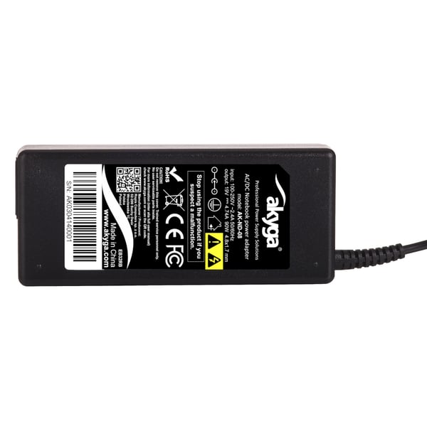 Miniatyrbillede 4 af 6: Akyga notebook power adapter AK-ND-08 19V/4.74A 90W 4.8x1.7 mm HP strømadapter og vekselret Indendørs Sort