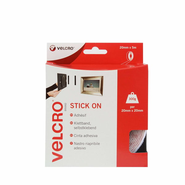 Velcro VEL-EC60216 kardborrefäste Vit 1 styck