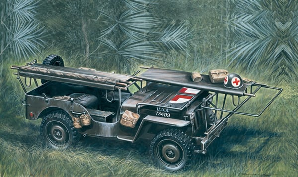 Italeri Ambulance Jeep Engineering vehicle model Monteringssats 1:35