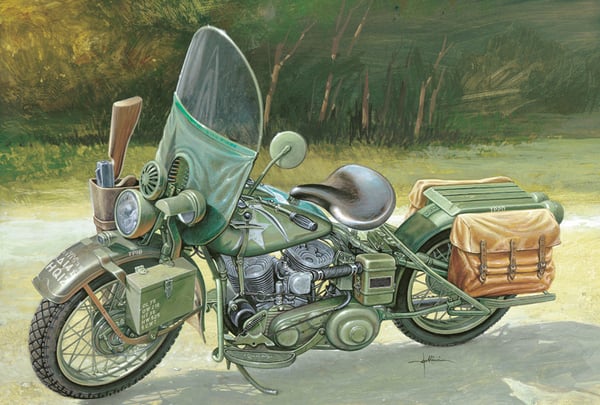 Pikkukuva 5 / 13: Italeri WLA 750 Military motorcycle model Kokoamispakkaus 1:9