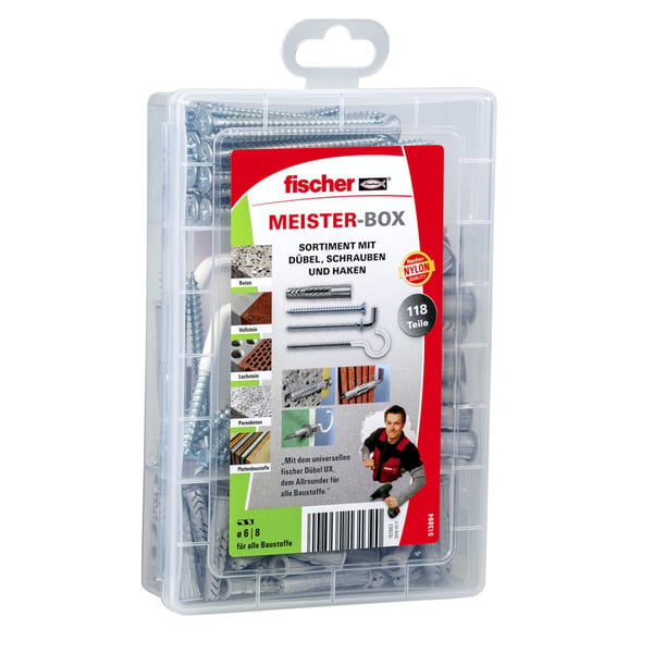 Pikkukuva 1 / 4: Fischer MEISTER-BOX UX 75 kpl Ruuvi- ja seinäpistokesarja