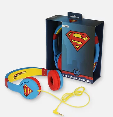 Miniatyrbild 4 av 5: OTL Technologies DC Comics Superman Man of Steel Headset Kabel Huvudband Musik Blå, Röd, Gul