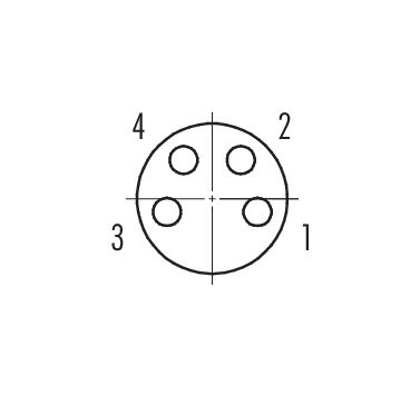 Miniatyrbillede 2 af 4: BINDER 99-3376-100-04 kabelsamler M8