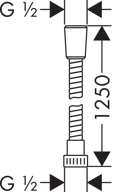 Hansgrohe Metaflex 1,25 m Krom
